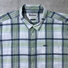 Load image into Gallery viewer, Barbour "Regular Fit" Green White Mix Plaid Check Short Sleeve Cotton Shirt
