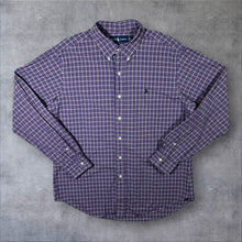 Load image into Gallery viewer, Vintage Ralph Lauren "Classic Fit" Purple Plaid Check Long Sleeve Button-Down Shirt
