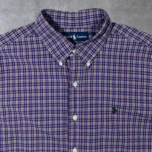 Load image into Gallery viewer, Vintage Ralph Lauren "Classic Fit" Purple Plaid Check Long Sleeve Button-Down Shirt