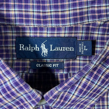 Load image into Gallery viewer, Vintage Ralph Lauren "Classic Fit" Purple Plaid Check Long Sleeve Button-Down Shirt
