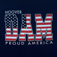 Load image into Gallery viewer, Vintage Hoover Dam "Proud America" USA Tourist Graphic Navy Blue T-Shirt