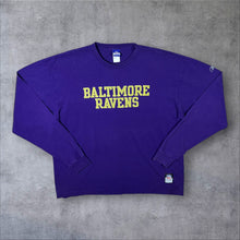 Load image into Gallery viewer, Reebok NFL Baltimore Ravens Football Spellout Graphic Purple Long Sleeve T-Shirt