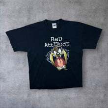 Load image into Gallery viewer, Vintage Looney Tunes (2000) "Bad Attitude" Taz Tazmanian Devil Black T-Shirt