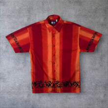 Load image into Gallery viewer, Early 00's Here & There C&A Tribal Y2K Goth Polyester Red Shirt