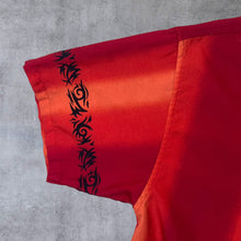 Load image into Gallery viewer, Early 00's Here & There C&A Tribal Y2K Goth Polyester Red Shirt