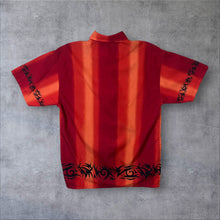 Load image into Gallery viewer, Early 00's Here & There C&A Tribal Y2K Goth Polyester Red Shirt