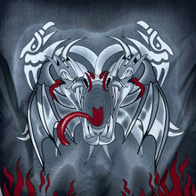 Load image into Gallery viewer, Early 00's Overgame Goth Tribal Y2K Graphic Black Grey Red Short Sleeve Shirt
