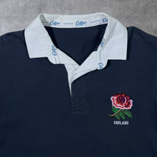 Load image into Gallery viewer, Cotton Traders England Rugby Embroidered Logo Navy Blue Short Sleeve Polo Shirt