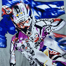 Load image into Gallery viewer, Early 00's Motocross Racing Biker Abstract Graphic Grey Short Sleeve Shirt