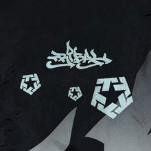 Load image into Gallery viewer, Early 00's Tribal Gear Y2K Goth Graffiti Embroidered Graphic Black Polyester Shirt