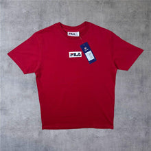 Load image into Gallery viewer, FILA Classic Embroidered Patch Logo Spellout Graphic T-Shirt