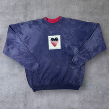 Load image into Gallery viewer, Vintage Liberty Embroidered USA Heart Flag Patch Bleach Tie Dye Sweatshirt