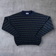 Load image into Gallery viewer, Vintage BHS Nines Abstract Grandad 3-D Patterned Acrylic Wool Knit Sweater Jumper
