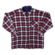 Load image into Gallery viewer, Vintage Vesta Red White Black Plaid Check Long Sleeve Flannel Shirt