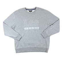 Load image into Gallery viewer, LEE JEANS Classic Embroidered Big Logo Spellout Grey Crewneck Sweatshirt