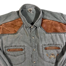 Load image into Gallery viewer, Vintage 90's Graffiti Made in Thailand Grey Western Style Long Sleeve Cotton Shirt