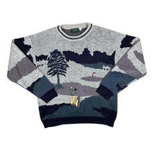 Load image into Gallery viewer, Vintage 90's C&A Embroidered Golf Patterned Acrylic Wool Blend Knit Sweater Jumper