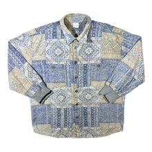 Load image into Gallery viewer, Vintage 90's Crazy Abstract Patterned Long Sleeve Cuffed Cotton Flannel Shirt