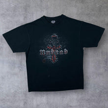 Load image into Gallery viewer, Vintage Spiral "Undead" Gothic Horror Fantasy Spellout Graphic Black T-Shirt