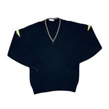 Load image into Gallery viewer, Vintage 80's PIERRE SANGAN Made In Jersey Striped Trim Acrylic Wool V-Neck Knit Sweater Jumper