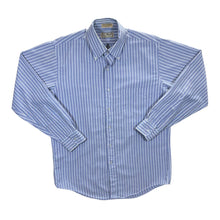 Load image into Gallery viewer, Vintage L.L.BEAN Made In USA Blue White Striped Long Sleeve Button-Up Shirt