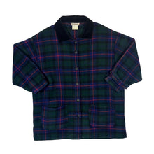 Load image into Gallery viewer, Vintage PLUS Tartan Plaid Check Acrylic Wool Velour Collared Button Jacket
