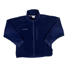 Load image into Gallery viewer, Vintage COLUMBIA SPORTSWEAR "Titanium" Embroidered Mini Logo Navy Blue Zip Fleece Sweatshirt
