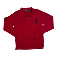 Load image into Gallery viewer, POLO RALPH LAUREN Embroidered Pony Logo Red Long Sleeve Polo T-Shirt