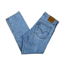 Load image into Gallery viewer, LEVI&#39;S &quot;Wedgie Straight&quot; Blue Denim Distressed Ripped Knee High Waist Straight Leg Jeans
