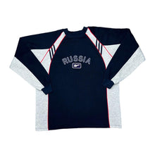 Load image into Gallery viewer, Early 00's REEBOK "Russia" Embossed Big Logo Spellout Colour Block Crewneck Sweatshirt