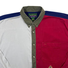 Load image into Gallery viewer, Vintage Hunting Horn Colour Block Cotton Long Sleeve Button-Up Shirt