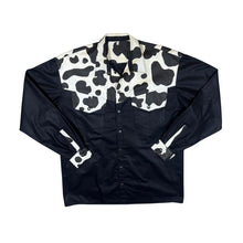 Load image into Gallery viewer, Cow Print Patterned Popper Button Cowboy Western Long Sleeve Shirt