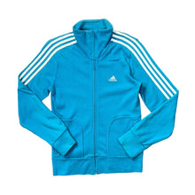 Load image into Gallery viewer, ADIDAS Classic Three Stripe Mini Logo Blue Zip Sweatshirt Track Top