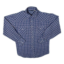 Load image into Gallery viewer, Vintage 80's Destry Cowboy Western Plaid Check Popper Long Sleeve Shirt
