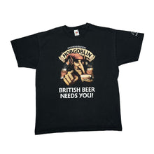 Load image into Gallery viewer, WYCHWOOD BREWERY "British Beer Needs You!" Hobgoblin Beer Drinks Promo Spellout Graphic T-Shirt