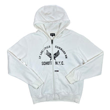 Load image into Gallery viewer, SCHOTT NYC Logo Spellout Graphic White Zip Hoodie