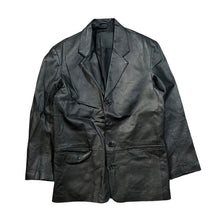 Load image into Gallery viewer, Vintage 90's UNION RIVER Classic Black Genuine Real Leather Blazer Jacket