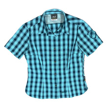 Load image into Gallery viewer, JACK WOLFSKIN Outdoor Blue Plaid Check Short Sleeve Utility Shirt