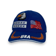 Load image into Gallery viewer, Early 00's USA Patriotic Americana Eagle Flag Embroidered Souvenir Spellout Baseball Cap