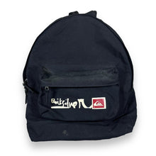Load image into Gallery viewer, QUIKSILVER Classic Surfer Skater Logo Spellout Graphic Black Rucksack Backpack Bag