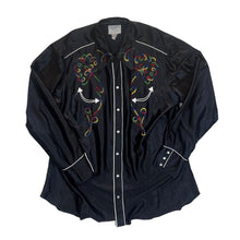 Load image into Gallery viewer, Vintage 70's H BAR C "Long Tail" California Ranchwear Embroidered Cowboy Western Pearl Snap Popper Long Sleeve Shirt