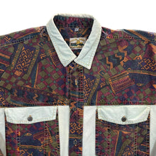 Load image into Gallery viewer, Vintage Pearl River Clothing Co. Crazy Patterned Colour Block Cowboy Western Long Sleeve Shirt