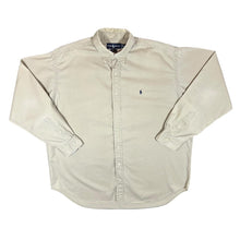 Load image into Gallery viewer, Vintage RALPH LAUREN "Blaire" Beige Mini Logo Long Sleeve Cotton Button-Up Shirt