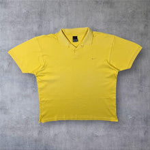 Load image into Gallery viewer, Vintage 90’s Nike Essential Embroidered Mini Swoosh Logo Yellow Polo Shirt Top
