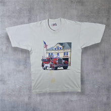 Load image into Gallery viewer, Vintage 90’s Fire Department Fire Fighter Spellout Souvenir Graphic Single Stitch T-Shirt