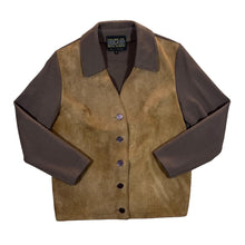 Load image into Gallery viewer, Vintage 90's HOUSE OF SEARS Real Suede Panel Made In England Collared Button Cardiagn Sweater