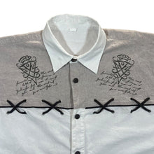 Load image into Gallery viewer, Vintage Cowboy Western Style White Beige Short Sleeve Shirt