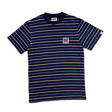Load image into Gallery viewer, BILLIONAIRE BOYS CLUB Rubber Pocket Logo Skater Multi Striped Cotton T-Shirt