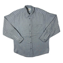 Load image into Gallery viewer, Vintage Van Vaan Grey Houndstooth Check Pattern Long Sleeve Viscose Polyester Shirt