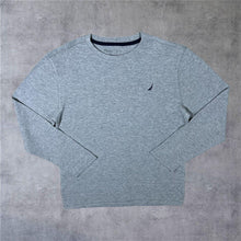 Load image into Gallery viewer, Nautica Classic Embroidered Mini Logo Grey Long Sleeve T-Shirt